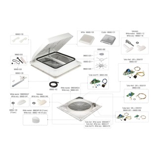 2 - KIT de ventilador de substituição para vigia TurboVent Fiamma Camper